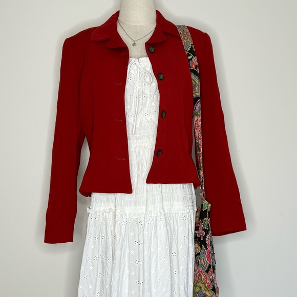 Vintage Red wool blend blazer - Picture 2 of 5